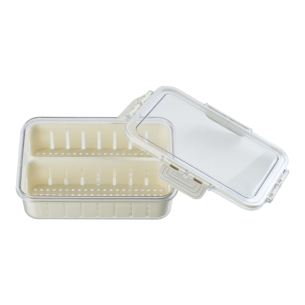 Fridge Storage Container with Two Compartments