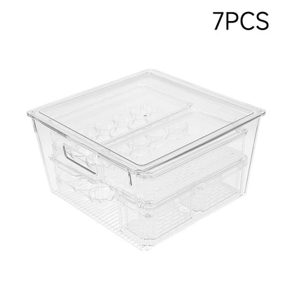 Stackable Clear Fridge Organisers Storage Boxes Set