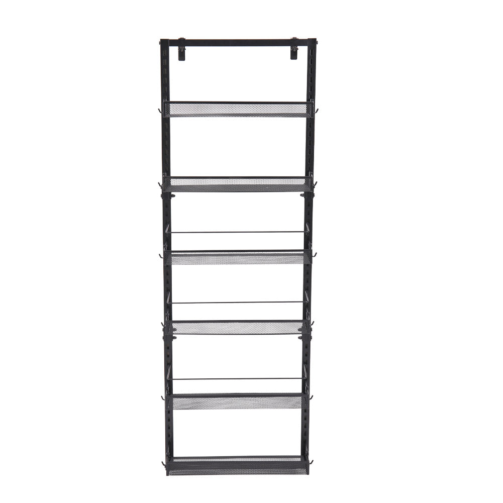 Black Steel Over-the-Door Kitchen Pantry Organizer