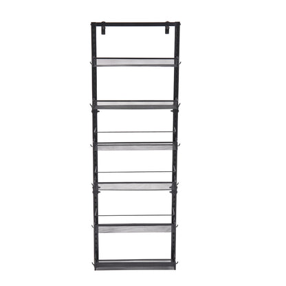 Black Steel Over-the-Door Kitchen Pantry Organizer