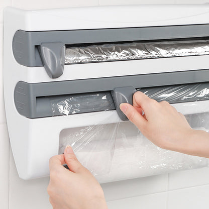 Kitchen Cling Film Foil Roll Dispenser with Slide Cutters