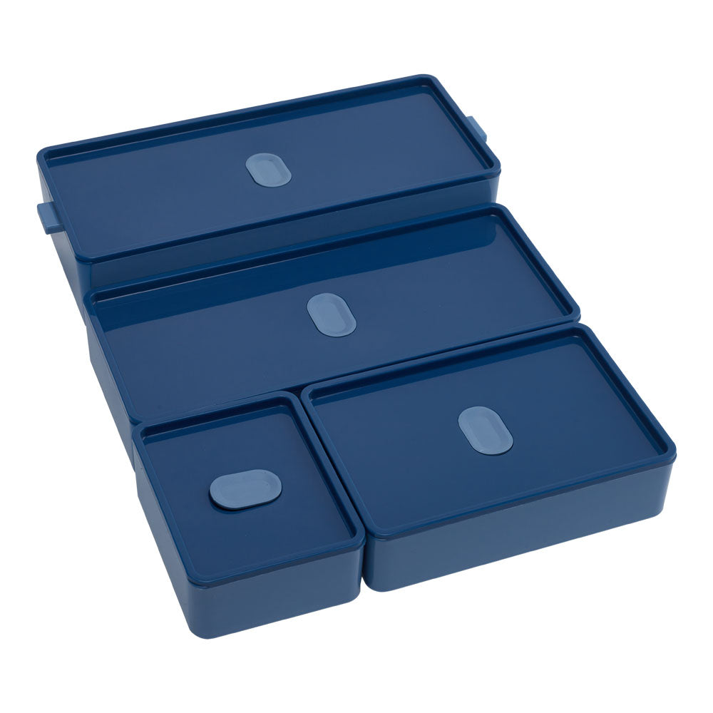 3-Layer Bento-Style Plastic Lunch Box with Cutlery