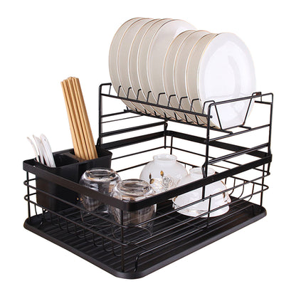2-Tier Metal Kitchen Dish Drainer Rack