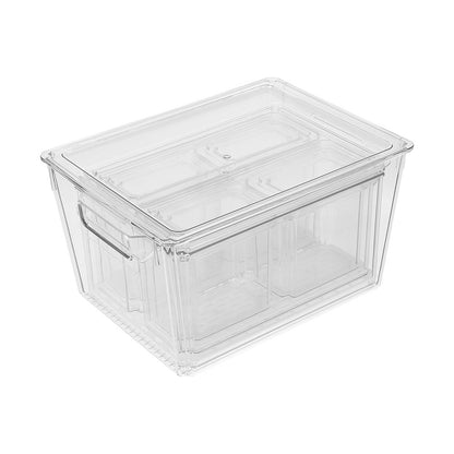 Set of 8 Stackable Clear Fridge Organisers Storage Boxes