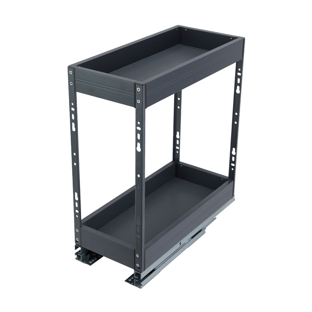2-Tier Kitchen Cabinet Pull Out Aluminium Shelf