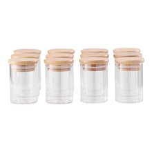 12Pcs Glass Spice Jar Set with Bamboo Lids