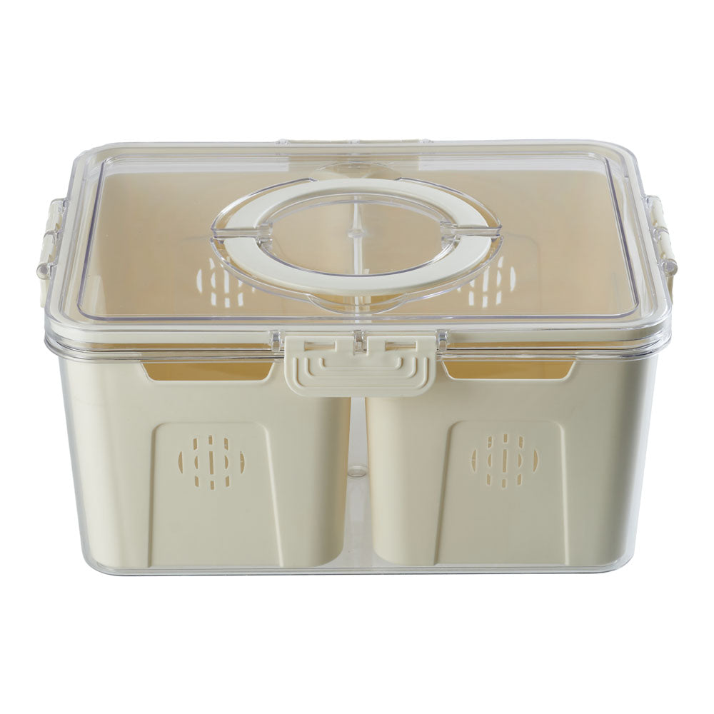 Fridge Storage Container with Two Compartments