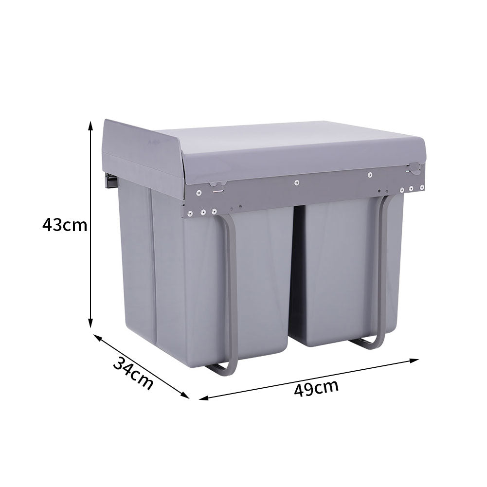 40L Cabinet Pull-out Kitchen Double Waste Bin