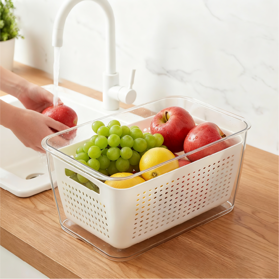1.7L Nested Fridge Storage Container with Removable Colander