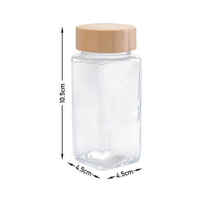 12Pcs/ 24Pcs Glass Spice Jars with Bamboo Lids