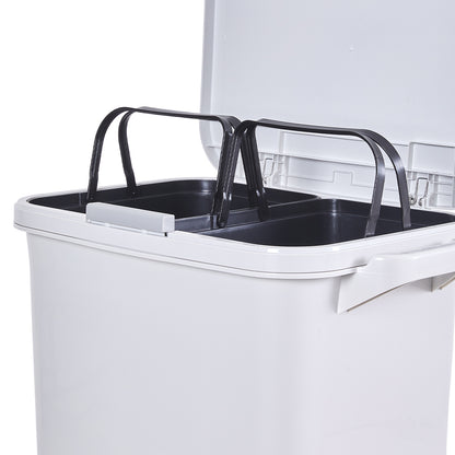 49L 3-Tier Dry Wet Separation Trash Bin with Inner Buckets