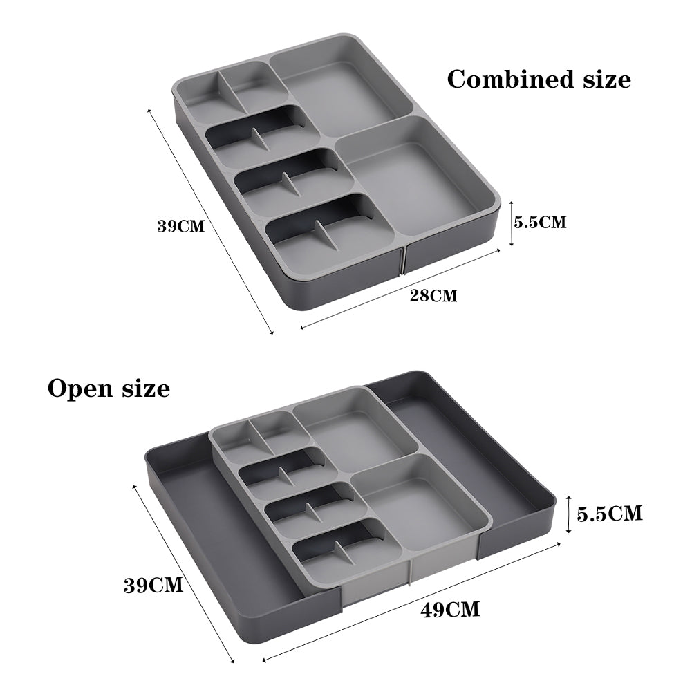 Expandable 12-Compartment Cutlery Tray Drawer Organiser