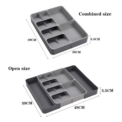 Expandable 12-Compartment Cutlery Tray Drawer Organiser