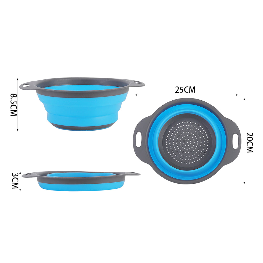 Collapsible Kitchen Silicone Colander Strainer Bowl