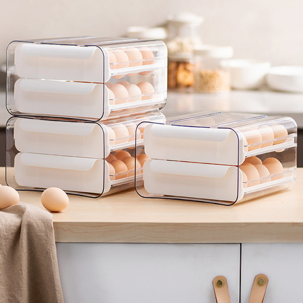 Double-layer Transparent Egg Storage Drawer Box