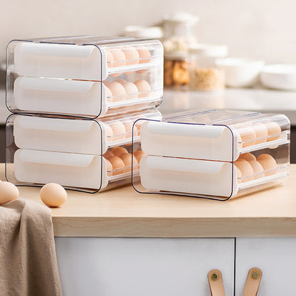 Double-layer Transparent Egg Storage Drawer Box