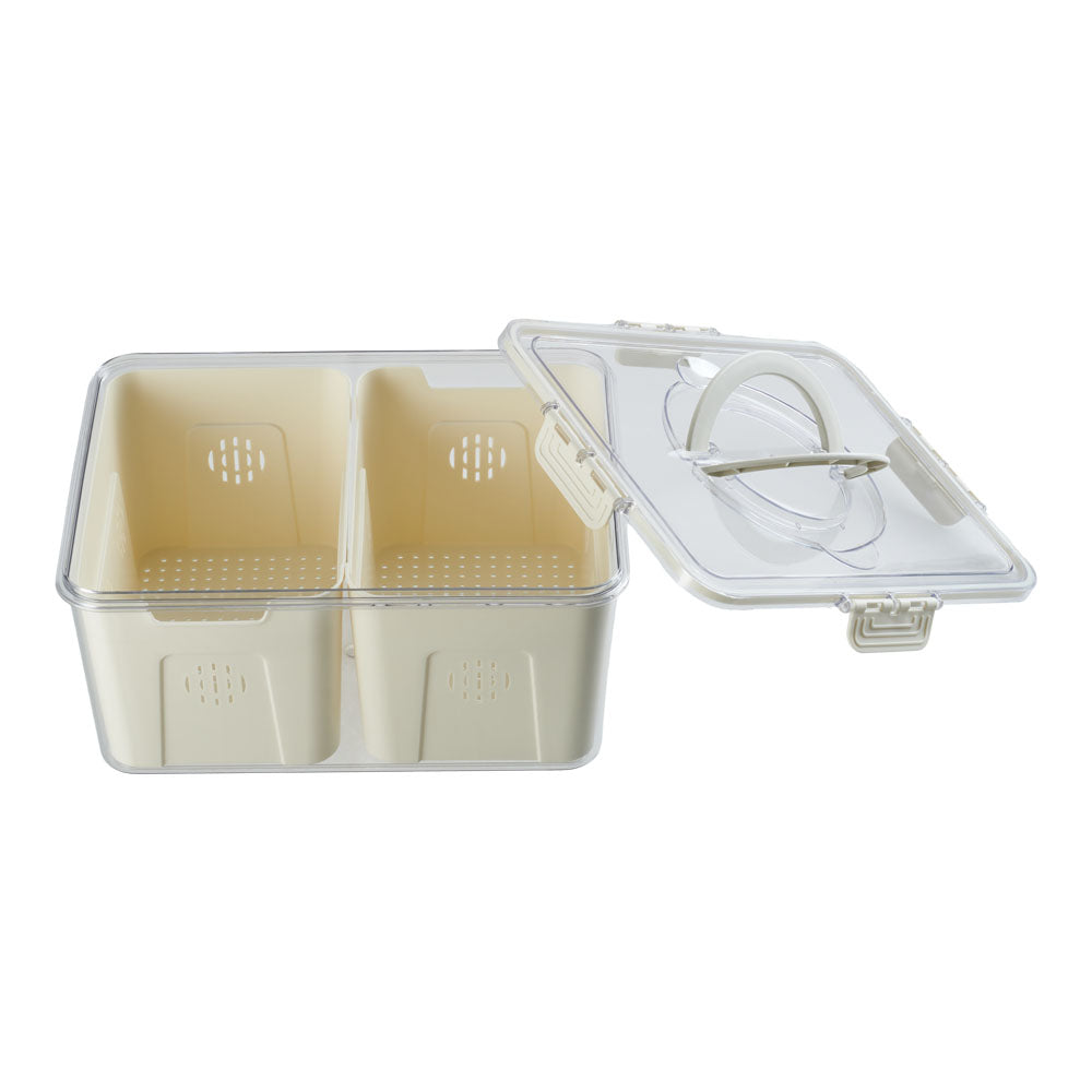 Fridge Storage Container with Two Compartments