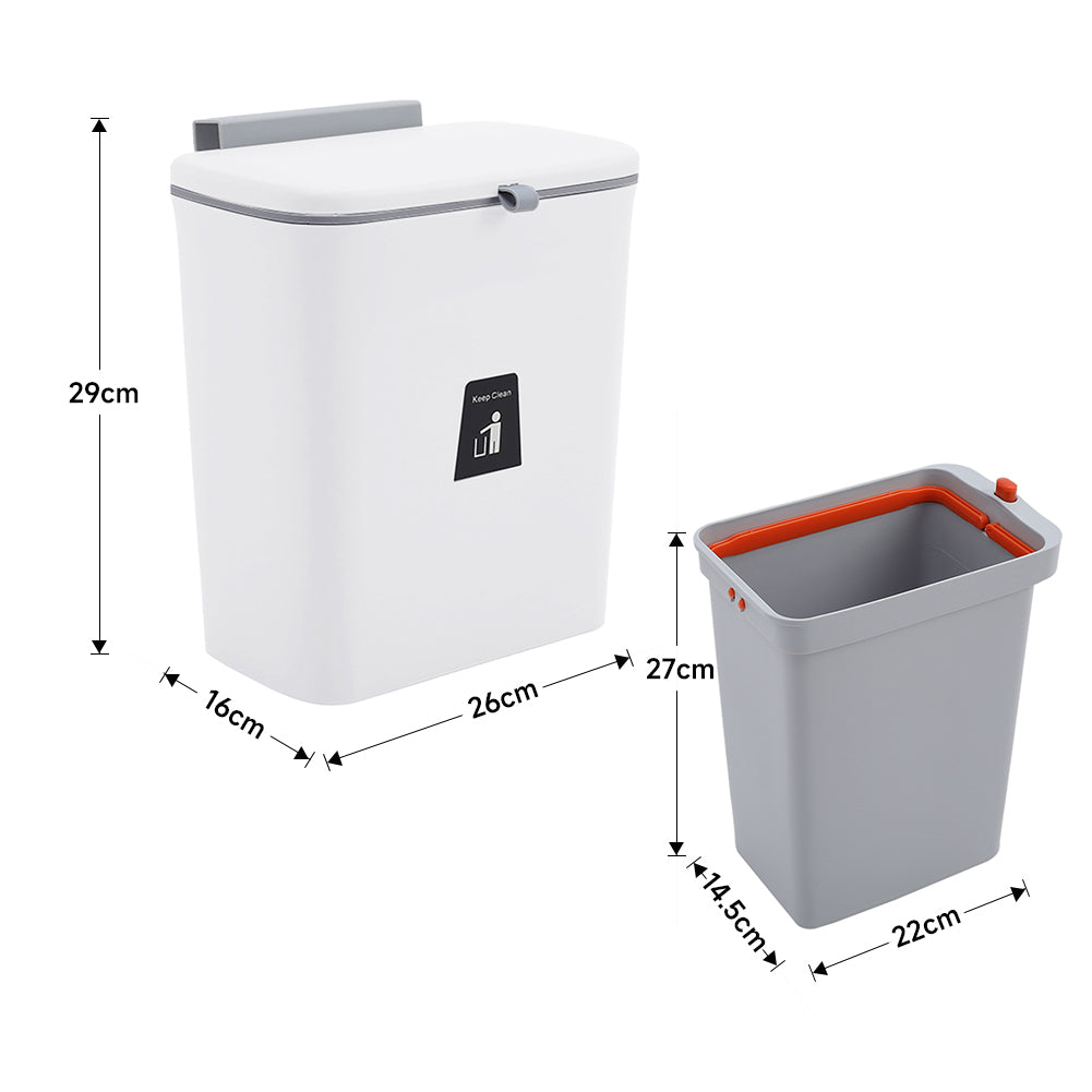 Kitchen 9L Compost Bin Hanging Trash Can