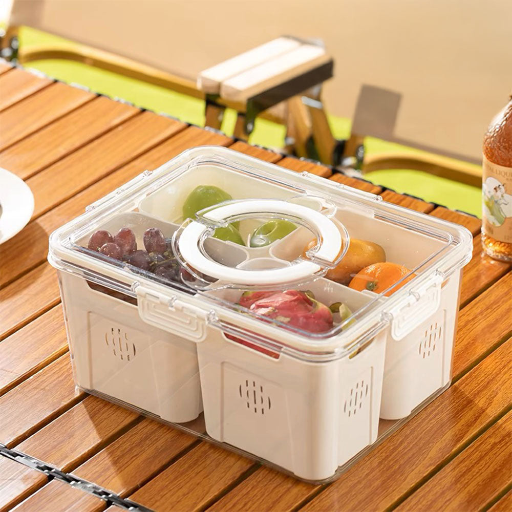 Fridge Storage Container with Four Removable Compartments
