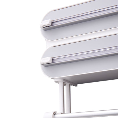 Dual-Layer Magnetic Plastic Wrap Dispenser with Cutter