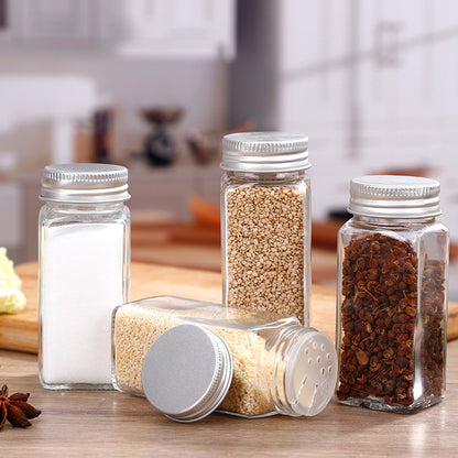 12Pcs Glass Spice Jars with Metal Lids