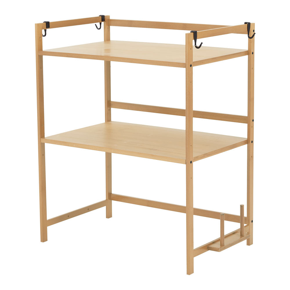 Wooden Spice Rack Organizer with Hooks