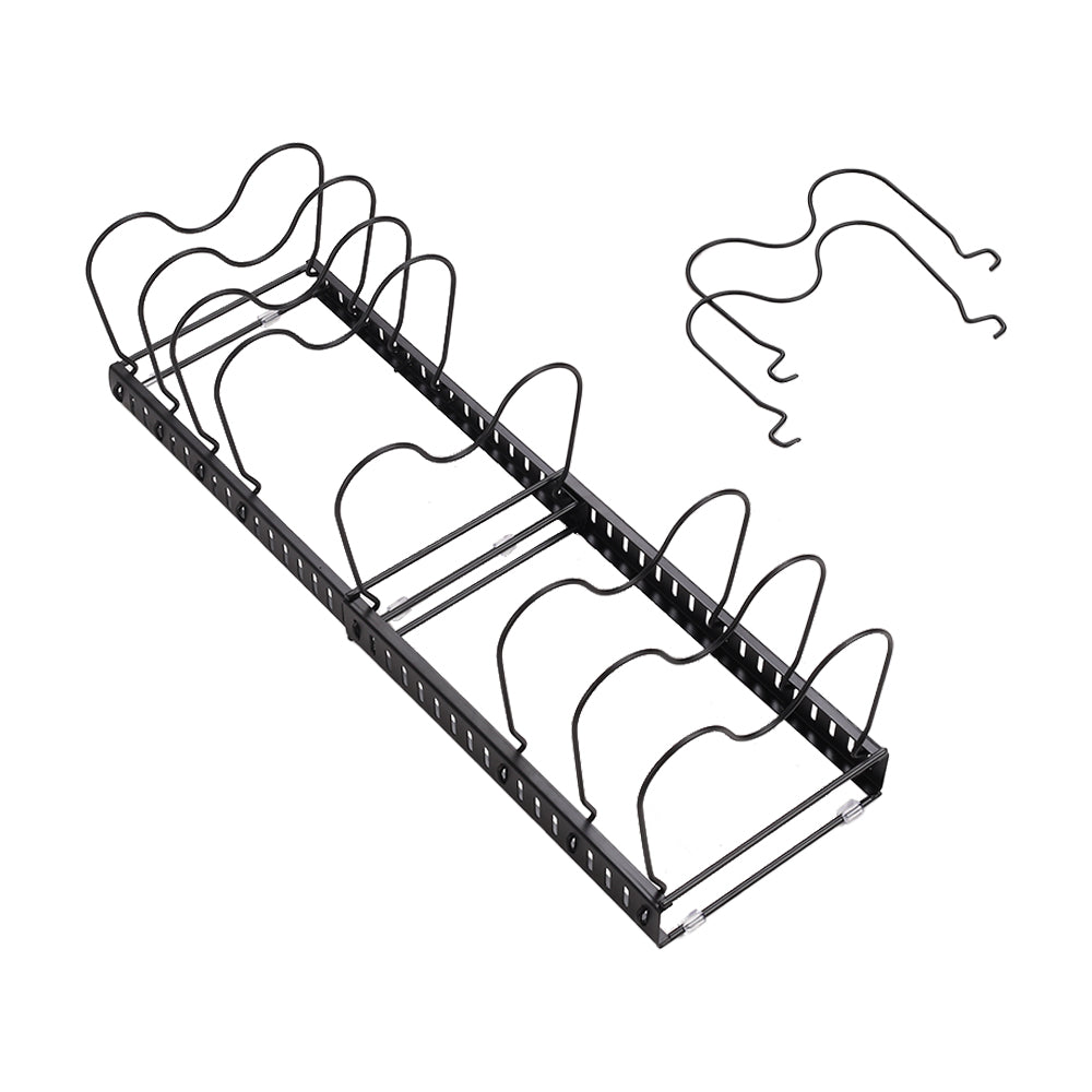 Expandable Pot Pan Lid Rack Pan Organiser with 10 Dividers