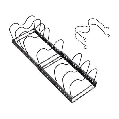 Expandable Pot Pan Lid Rack Pan Organiser with 10 Dividers