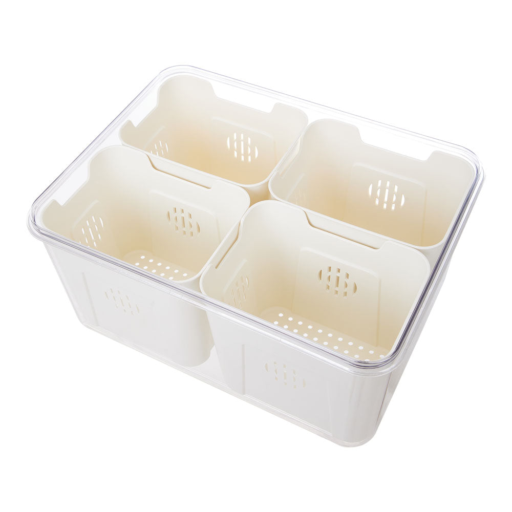 Fridge Storage Container with Four Removable Compartments