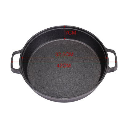 32cm Black Pre-Seasoned Cast Iron Pan Fry Pan