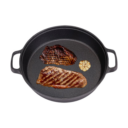 32cm Black Pre-Seasoned Cast Iron Pan Fry Pan
