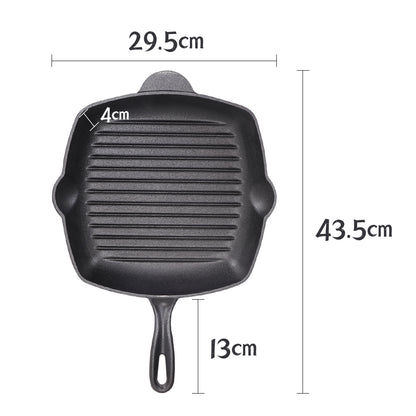 Square Cast Iron Grill Pan with Pour Spouts