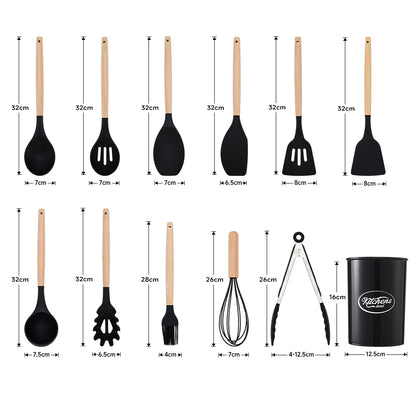 11-piece Silicone Kitchen Utensil Set for Nonstick Cookware