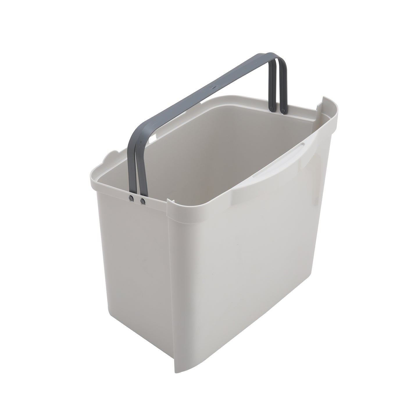 45L White Double-Layer Three-Compartment Trash Can with Wheels