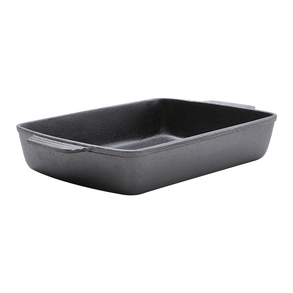 Black Rectangular Cast Iron Baking Pan