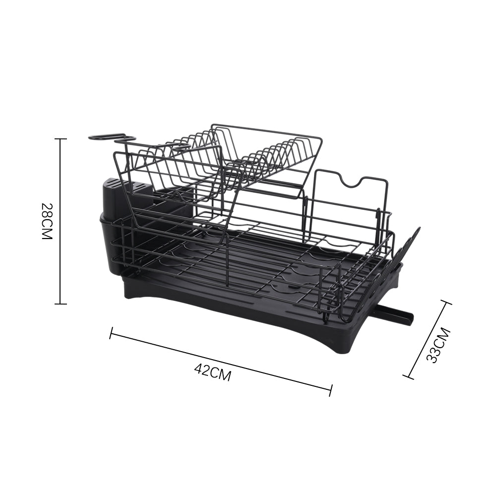 Multifunctional 2 Tier Detachable Dish Drainer Rack