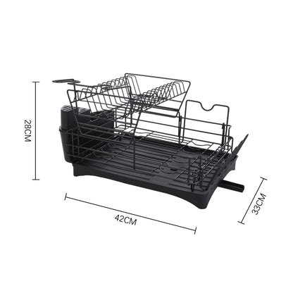 Multifunctional 2 Tier Detachable Dish Drainer Rack