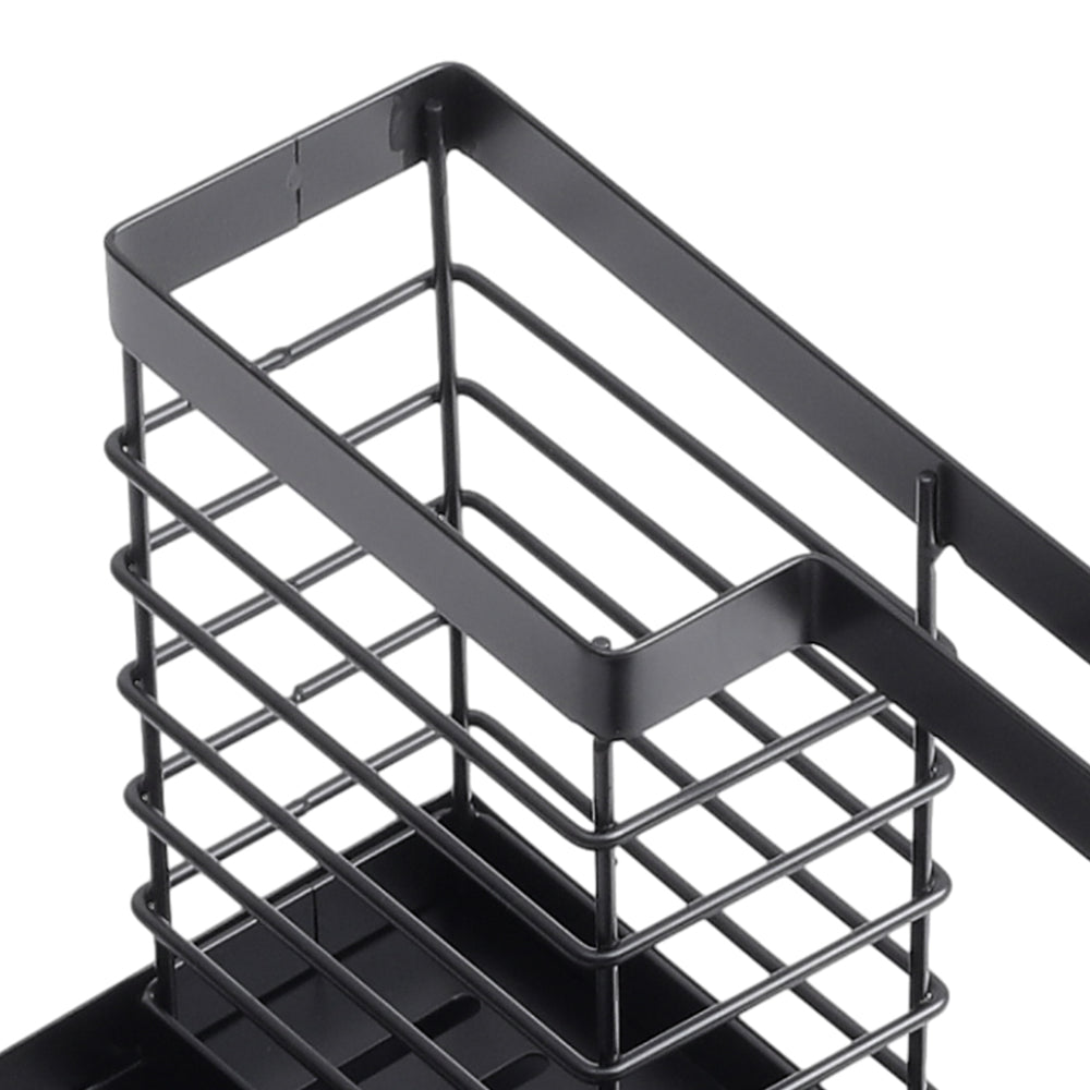 Black Steel Kitchen Sink Caddy Organizer