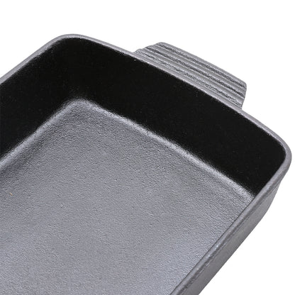 Black Rectangular Cast Iron Baking Pan