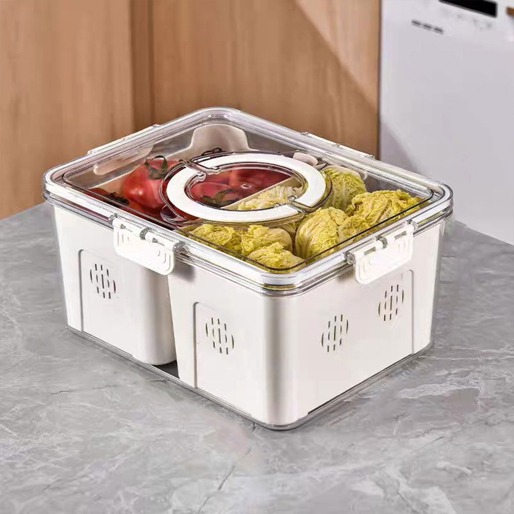 Fridge Storage Container with Two Compartments