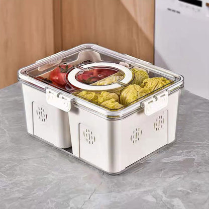 Fridge Storage Container with Two Compartments