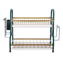 Kitchen 2-Tier Carbon Steel Dish Rack