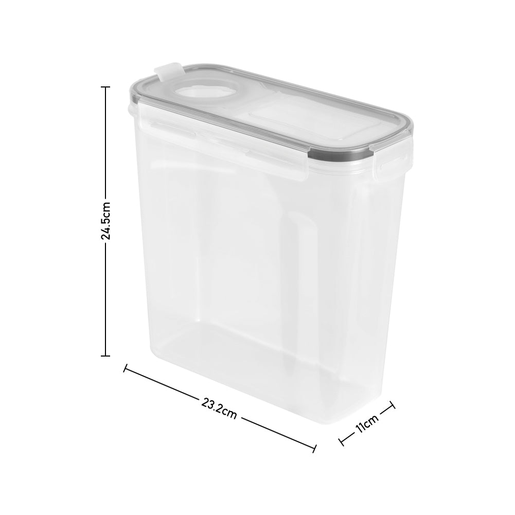 4Pcs 4L Plastic Dry Food Storage Container with Sealed Lid