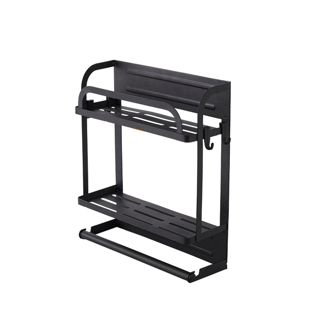 2-Tier Magnetic Fridge Organizer with Paper Towel Holder