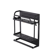 2-Tier Magnetic Fridge Organizer with Paper Towel Holder