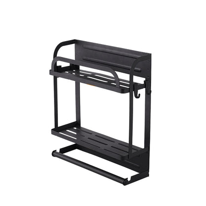 2-Tier Magnetic Fridge Organizer with Paper Towel Holder