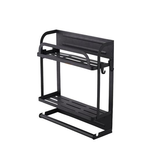 2-Tier Magnetic Fridge Organizer with Paper Towel Holder