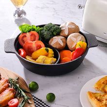 Black Cast Iron Hot Pot with Divider