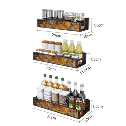 Industrial 3-Piece Wall Mount Spice Rack Organizer