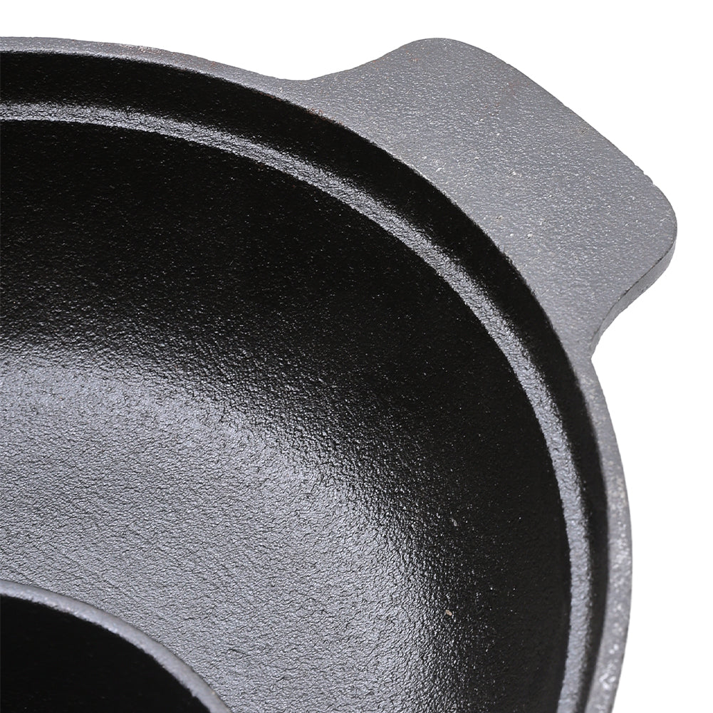 Black Cast Iron Hot Pot with Divider